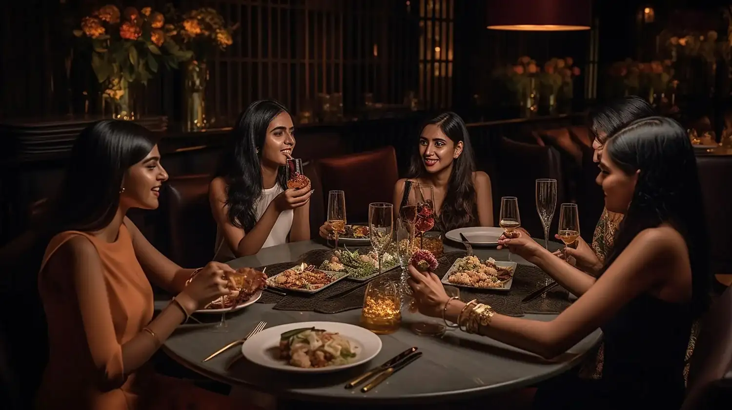 Modern Cafe Interior with Dining Setup – La Social Greater Noida